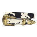 Genuine Cow Hair Leather Belt With Western Buckle