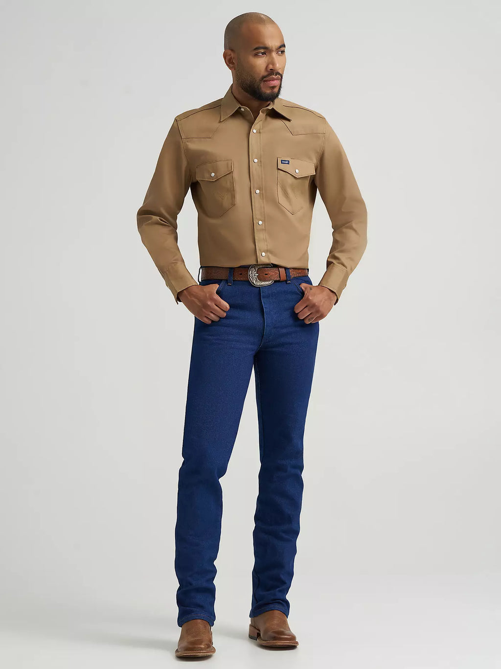 Wrangler® Cowboy Cut® Stretch Slim Fit Jean in Indigo Stretch