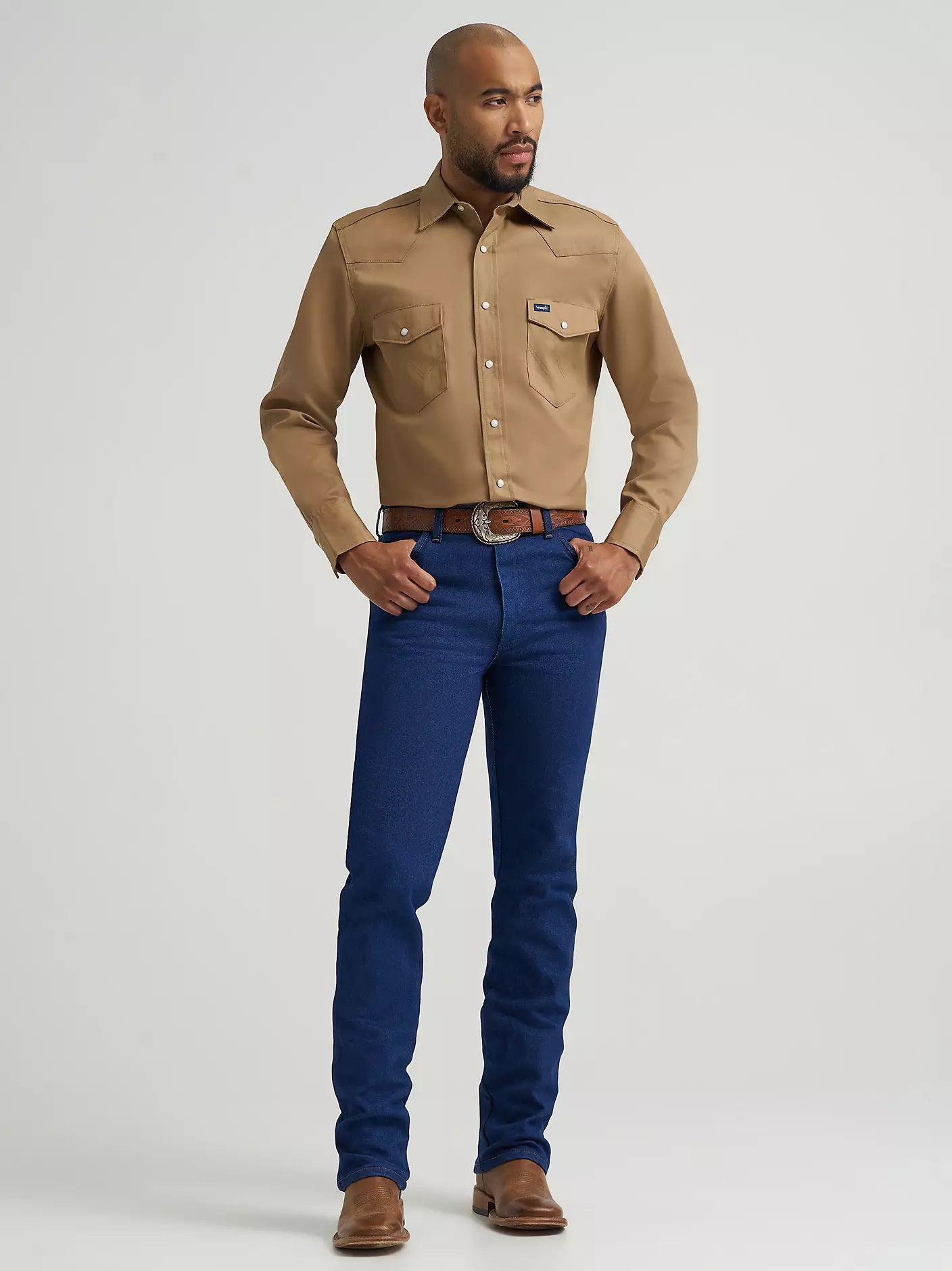 Wrangler® Cowboy Cut® Stretch Slim Fit Jean in Indigo Stretch
