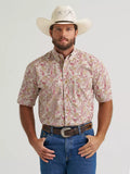 Wrangler® George Strait™ Mustard Paisley Short Sleeve One Pocket Button Down Shirt