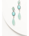 Lainey Wilson Women's Blue Moonshine Stacked Stone Concho Statement Earrings