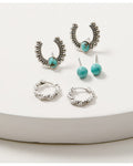 Lainey Wilson Women's Little Bitta Luck Horseshoe Hoop Earrings Set - 3 Piece