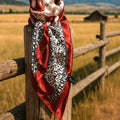 35X35" Wine Red/Cream Paisley Wild Rag/Scarf