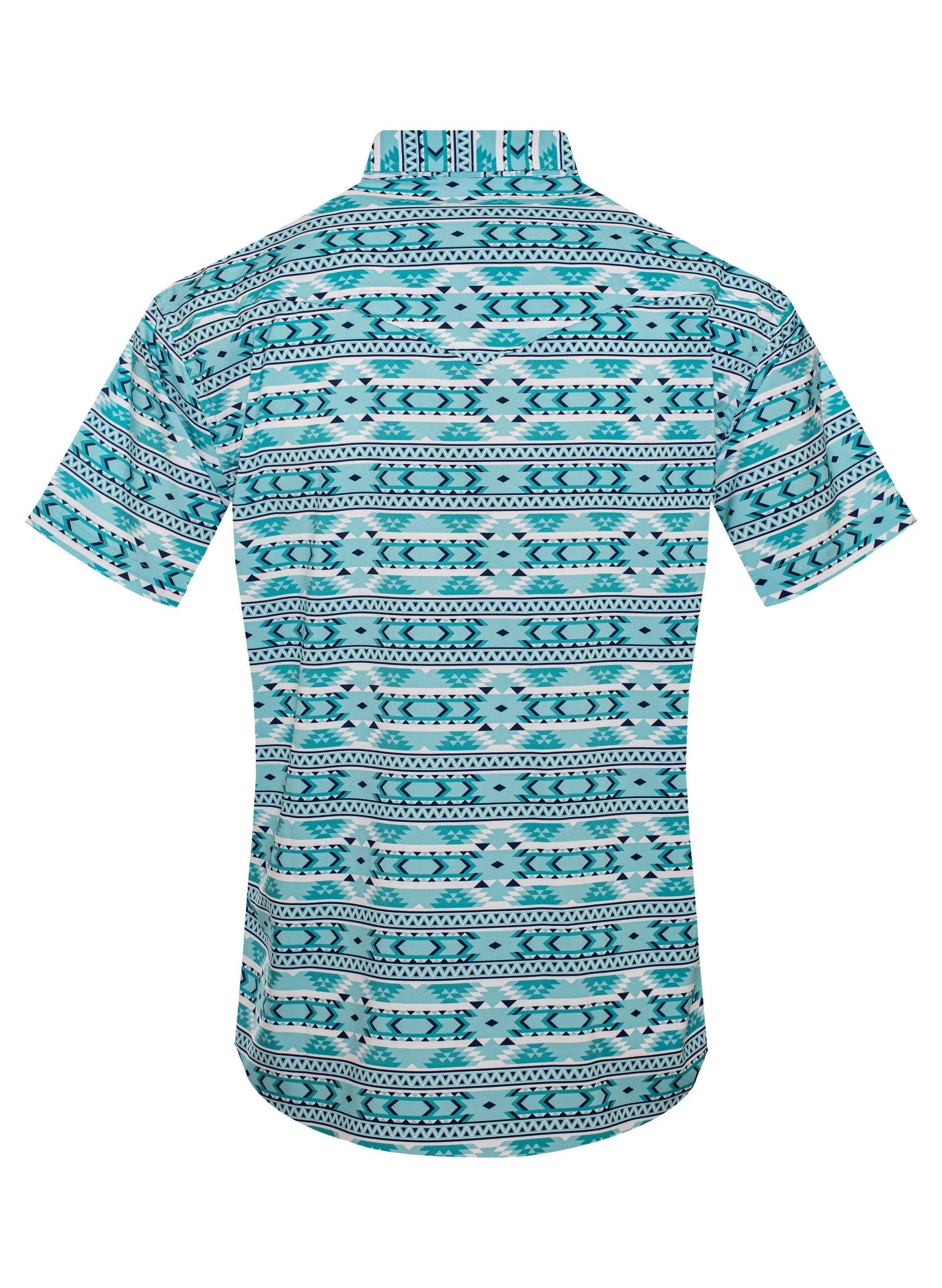 Men's Western Pearl Snap Aztec Print Shirt