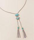 Lainey Wilson Turquoise Stone Fringe Bolo Necklace