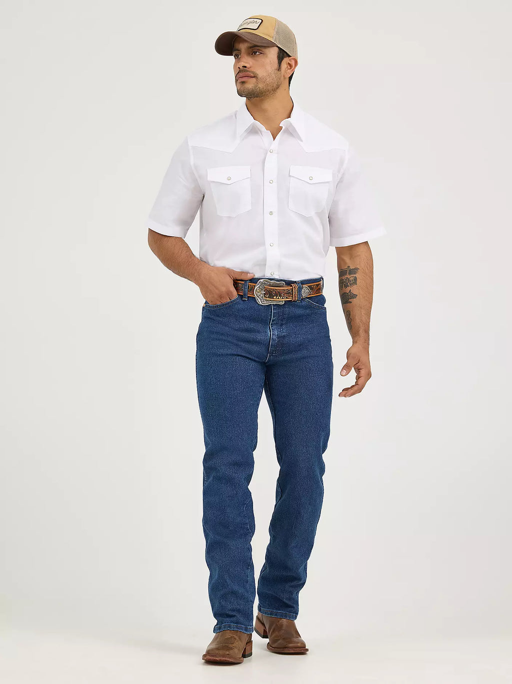 Wrangler® Cowboy Cut® Slim Fit Active Flex Jeans in Stonewash