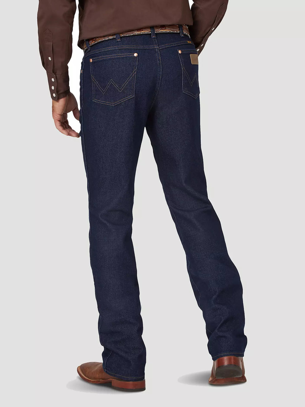 Wrangler® Cowboy Cut® Slim Fit Active Flex Jeans in Prewashed Indigo