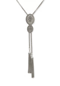 Lainey Wilson Silver Tone Long Tassel Bolo Necklace
