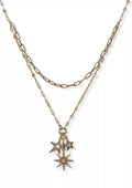 Lainey Wilson Gold Tone White Star Charm Multirow Necklace