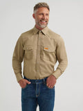 Wrangler® FR Flame-Resistant Long Sleeve Western Snap Solid Twill Work Shirt