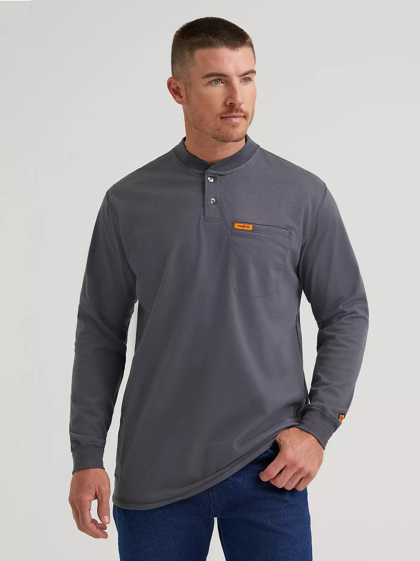 Wrangler® FR Flame-Resistant Long Sleeve Lightweight Henley