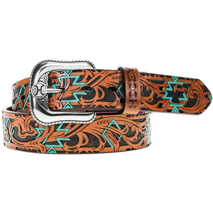 Hooey Men's "Sundown" Aztec Filigree Embossed Tan/Rust Belt
