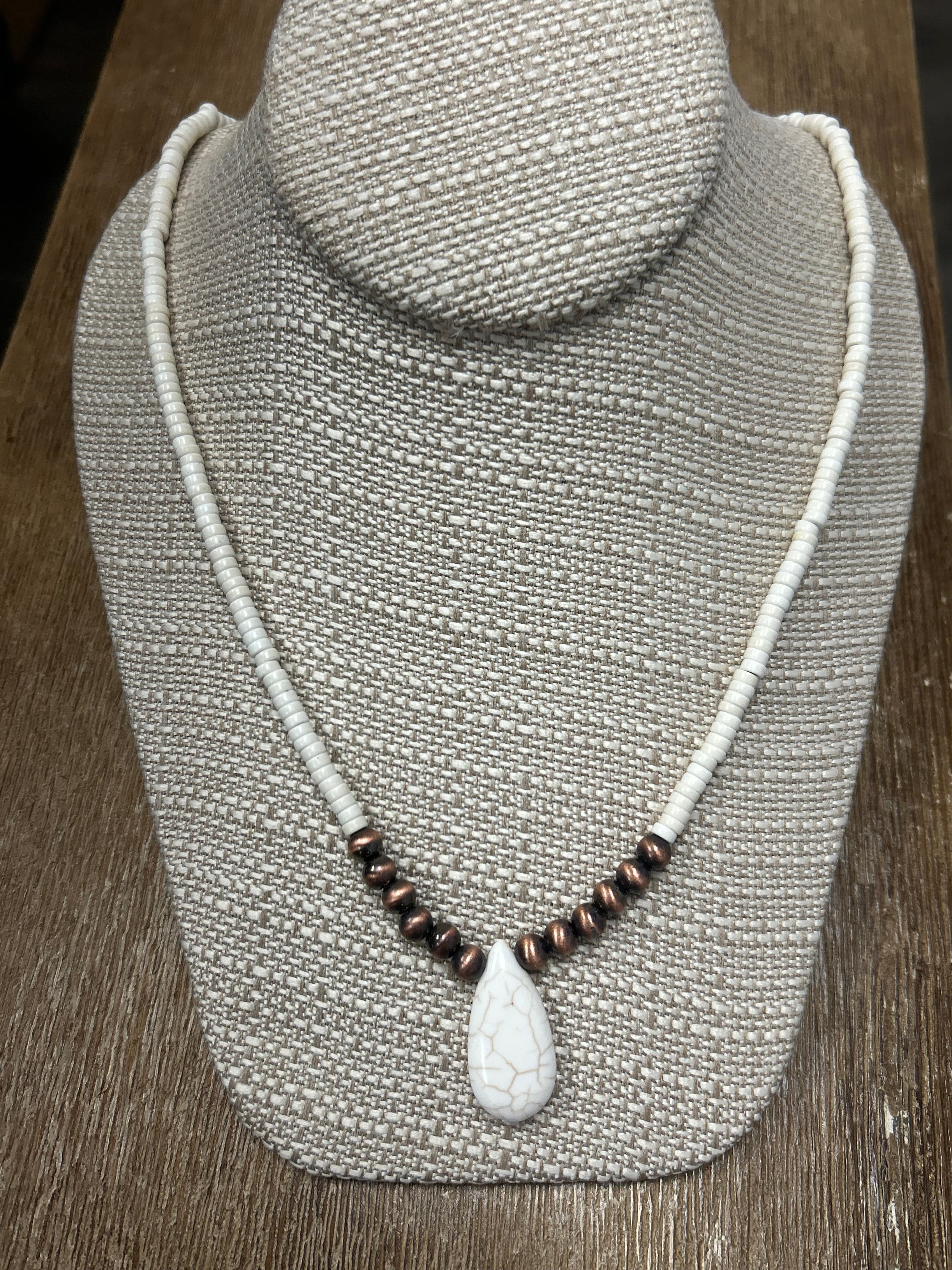 Rustic Couture's White Stone Necklace