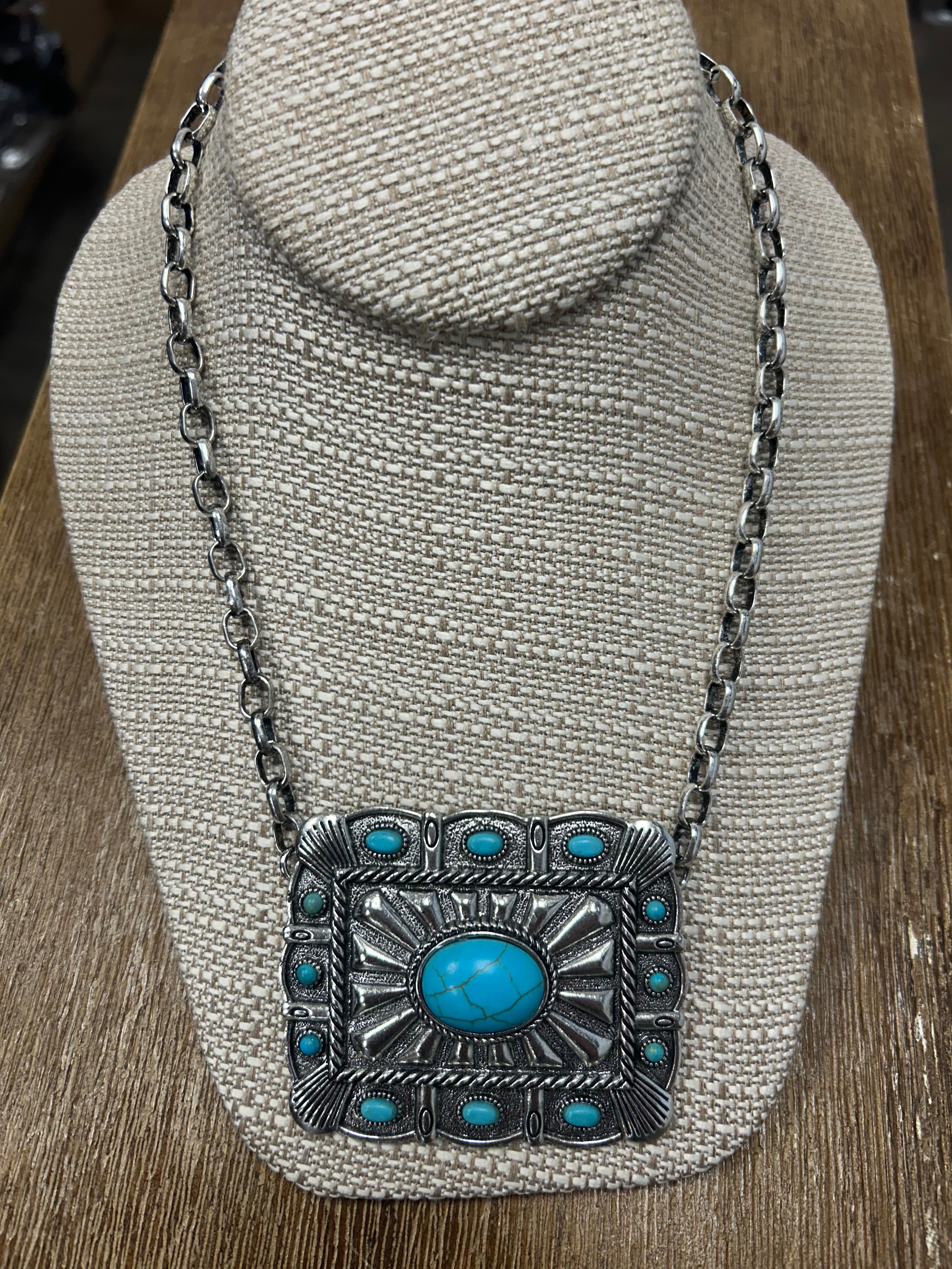 Turquoise Buckle Necklace