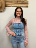Lucky & Blessed Sweetheart Denim Corset Top