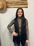 Ladies Leopard Soft Mesh Layering Up Top