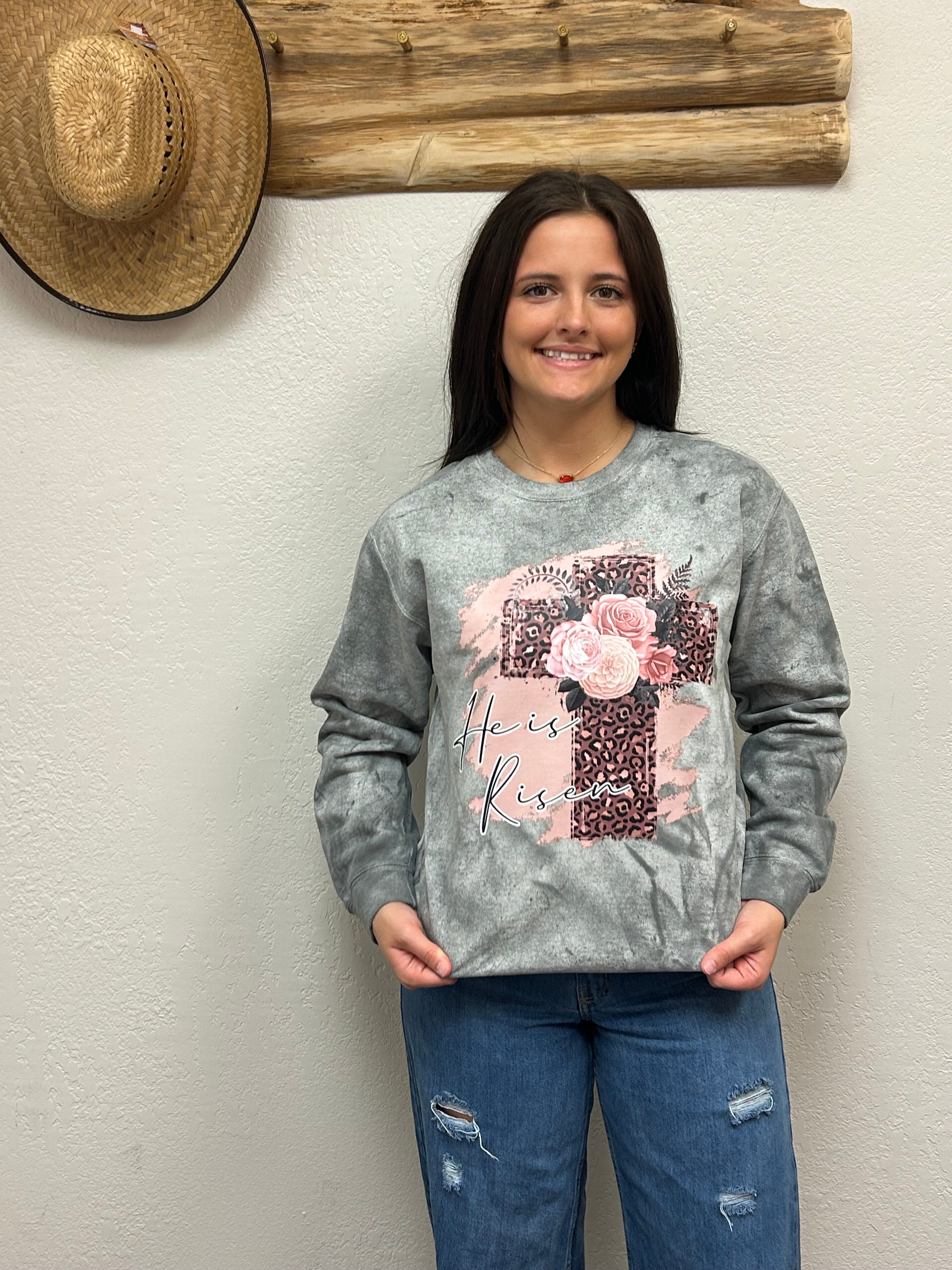 'He is Risen' Cross Sweatshirt