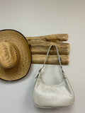 White Mexican Leather Shoulder Bag