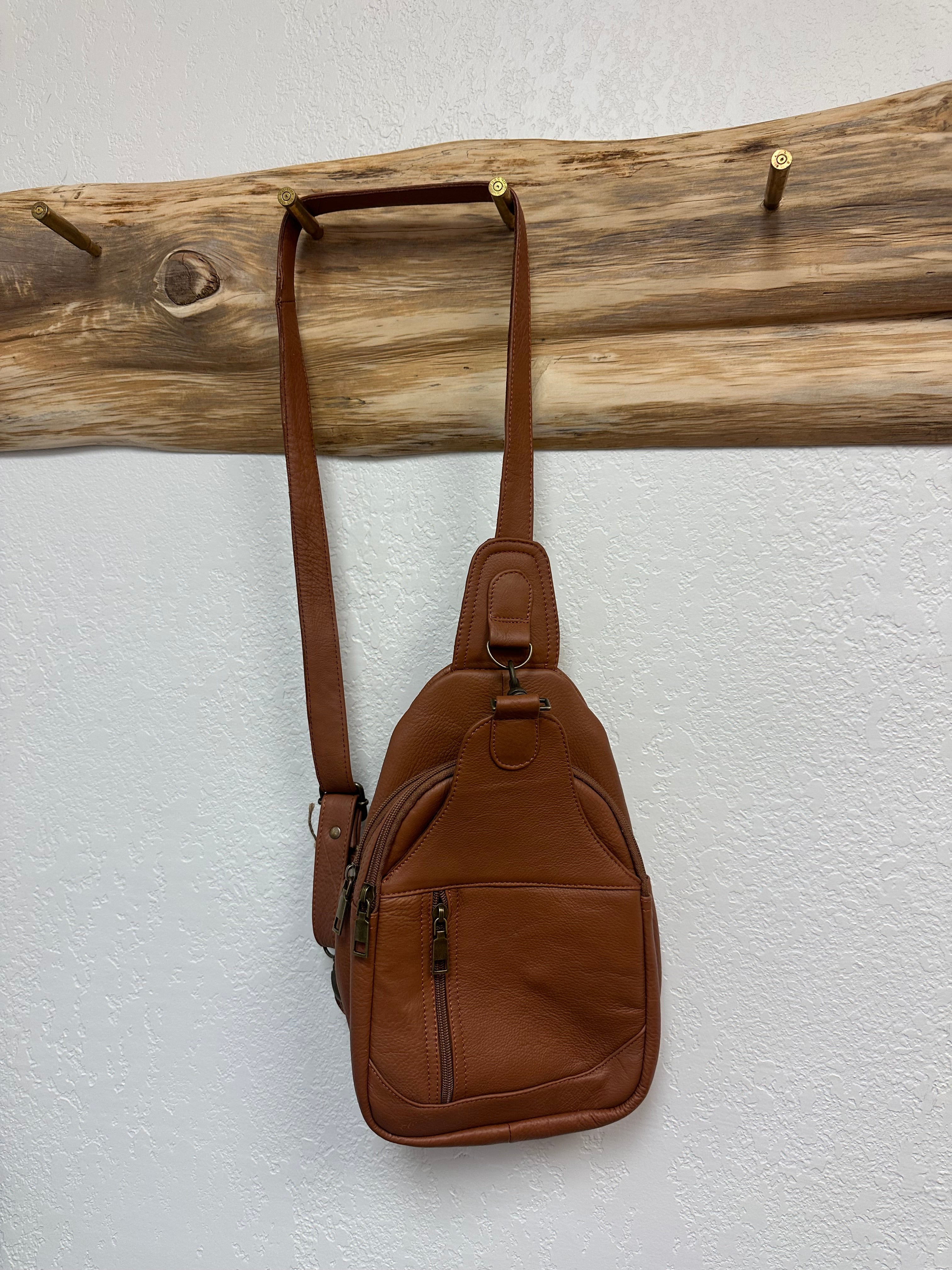 Large Mexican Leather Sling Bag