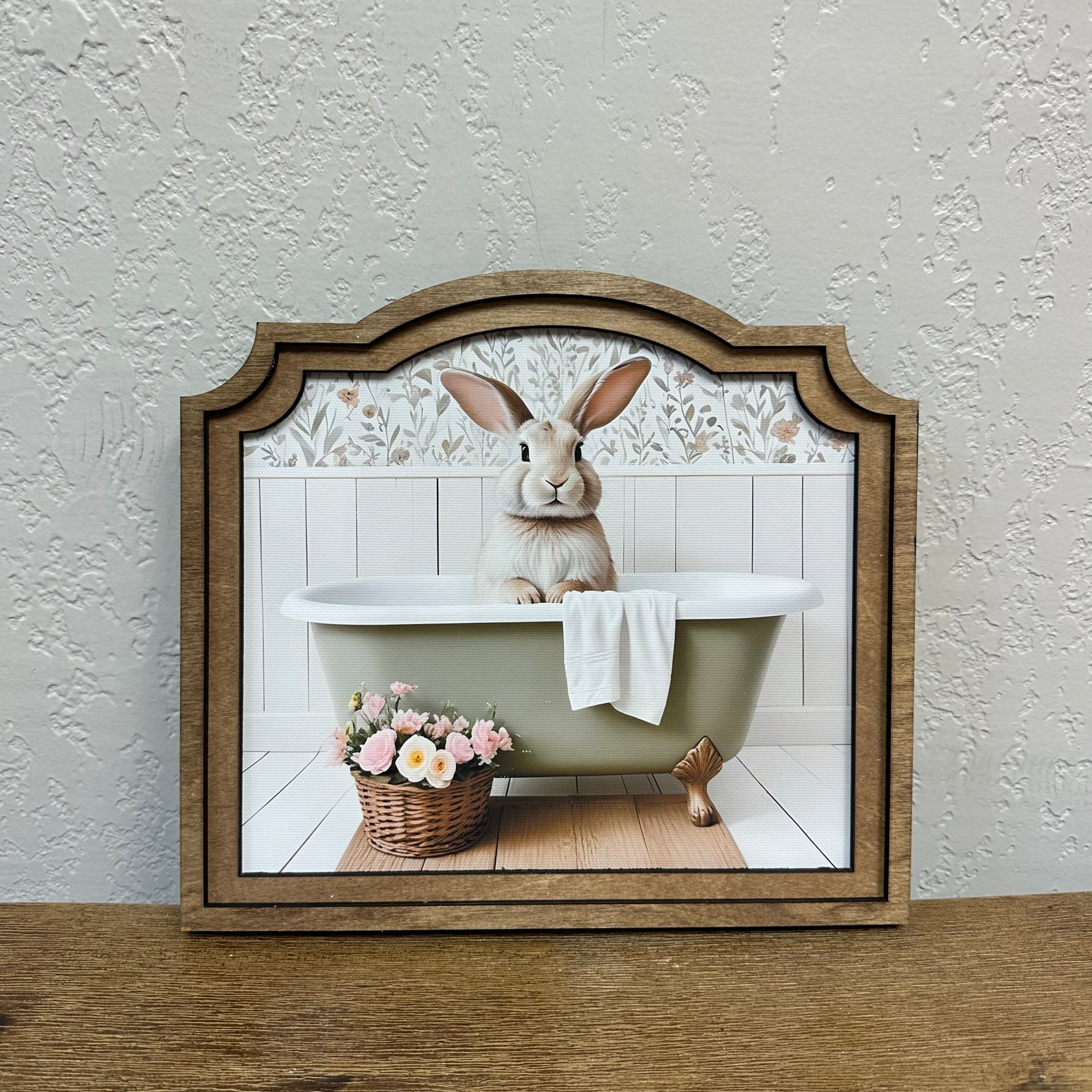 Bunny In Bathtub Painting