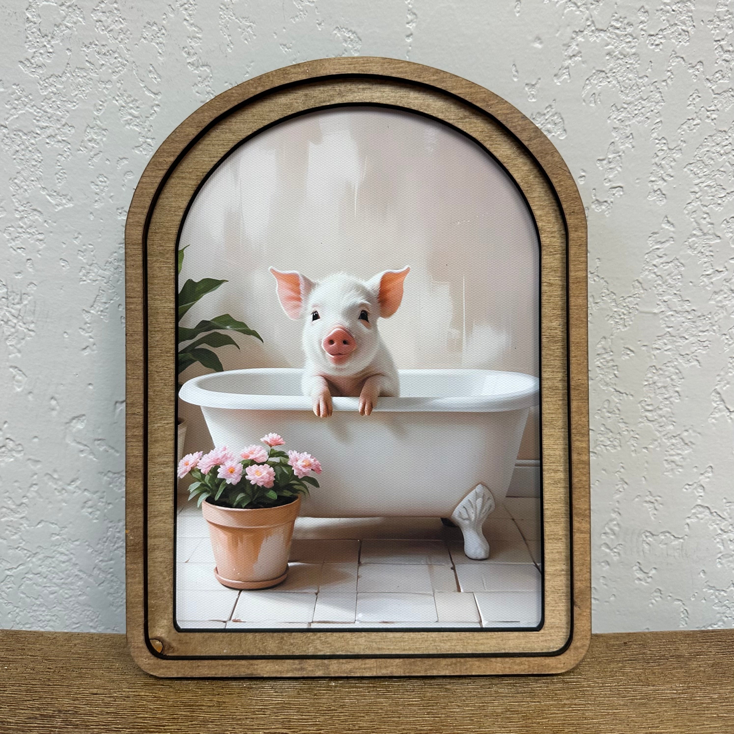 Pig In Bathtub Painting