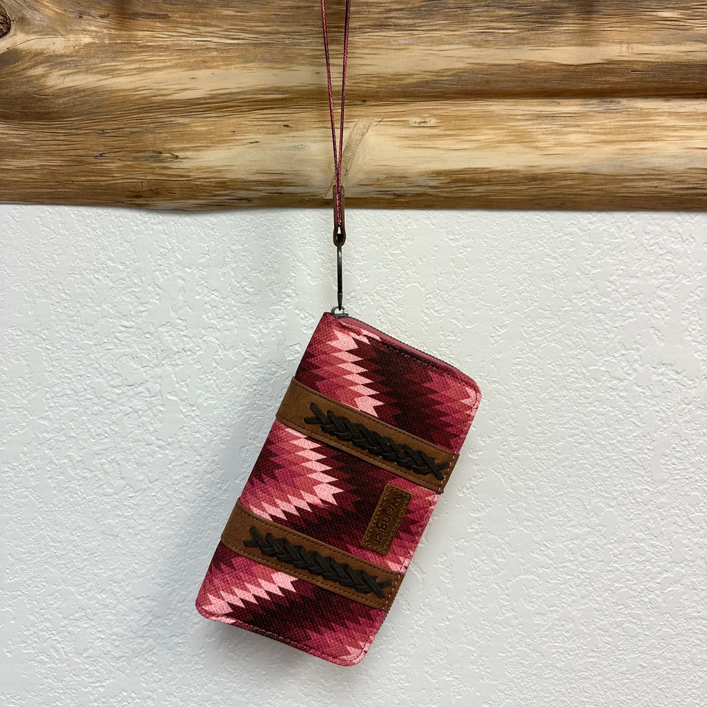 Wrangler Pink Aztec Wristlet Wallet