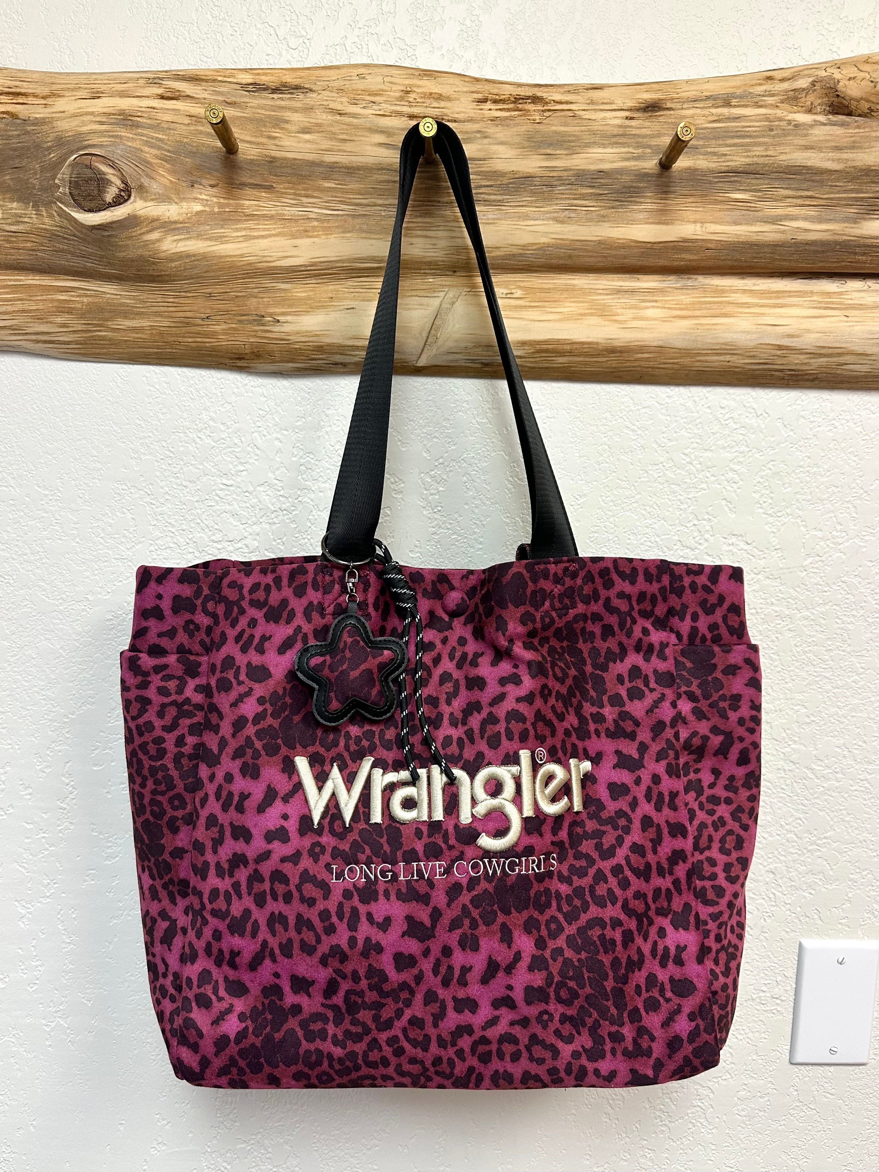 Wrangler Pink Leopard Large Tote Bag