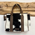 Myra Black Cowhide Tote Bag