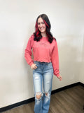 Simply Southern Coral Bow Sweatshirt