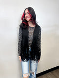 Lucky & Blessed Black Fringe Vest