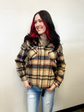 Lucky & Blessed Brown/Orange Plaid Flannel Shacket