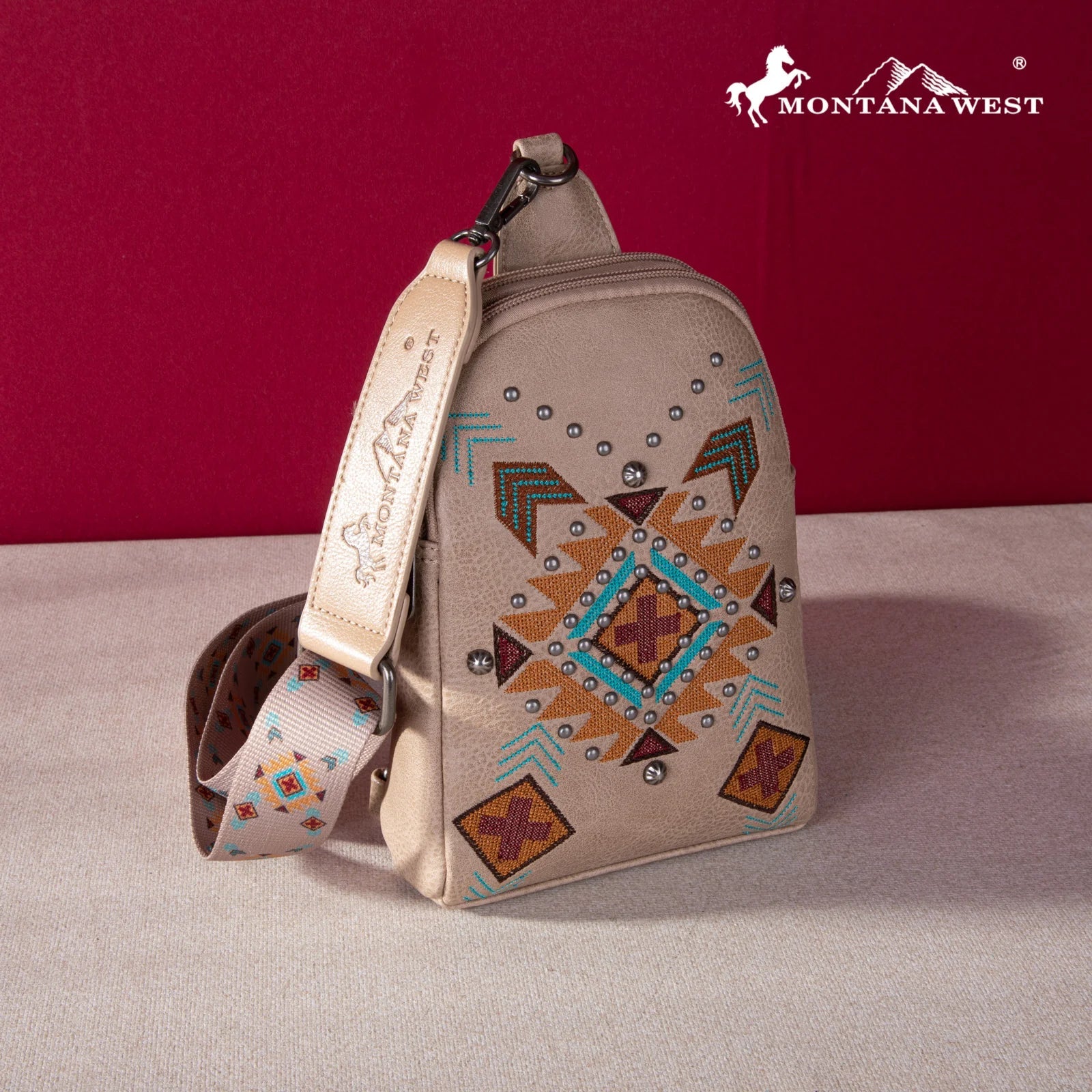 Montana West Bege Aztec Sling Bag