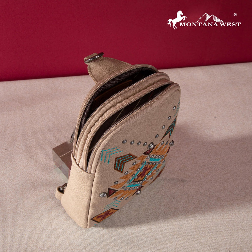 Montana West Bege Aztec Sling Bag