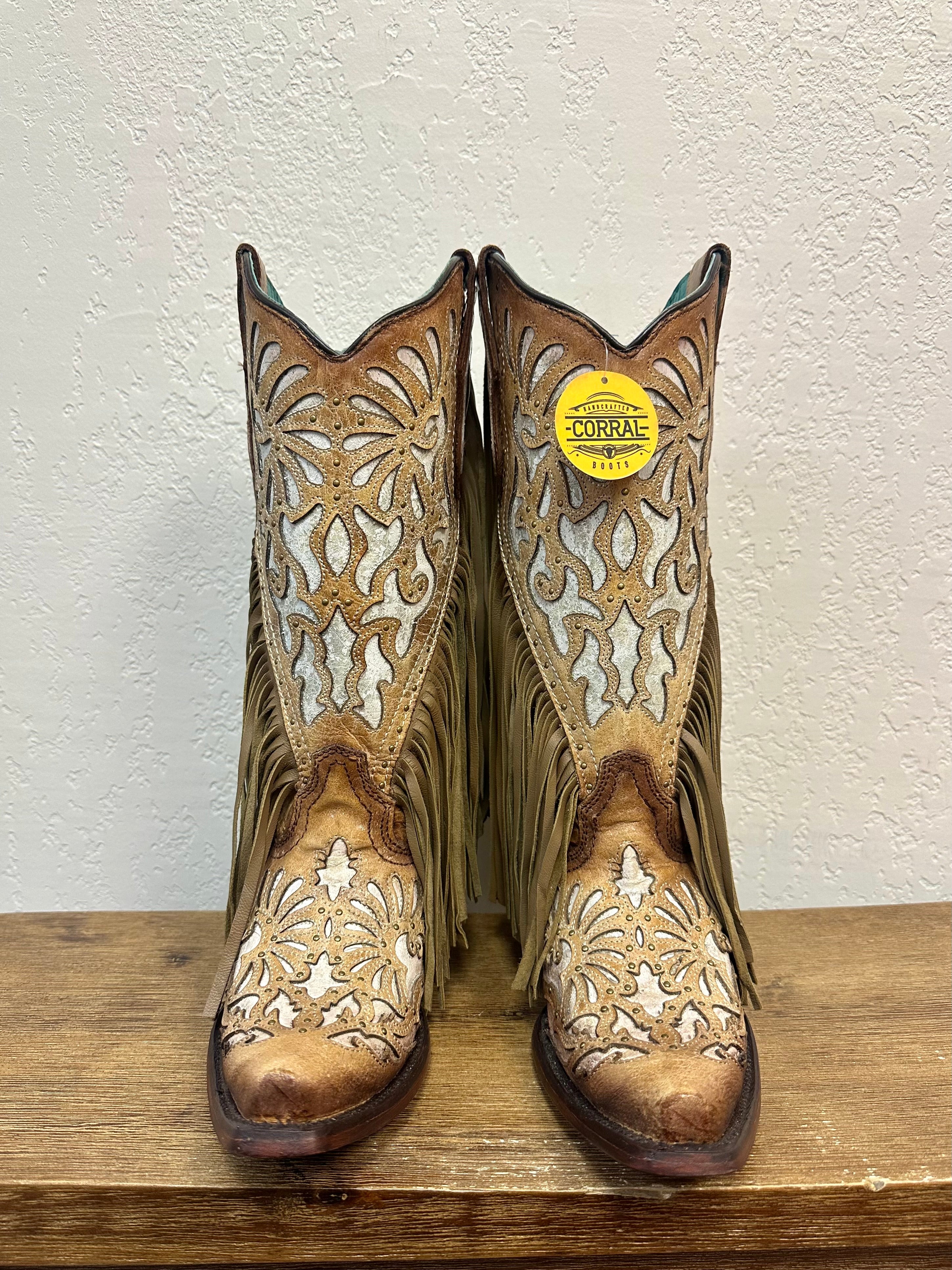 Corral Saddle Lamb Inlay Boots