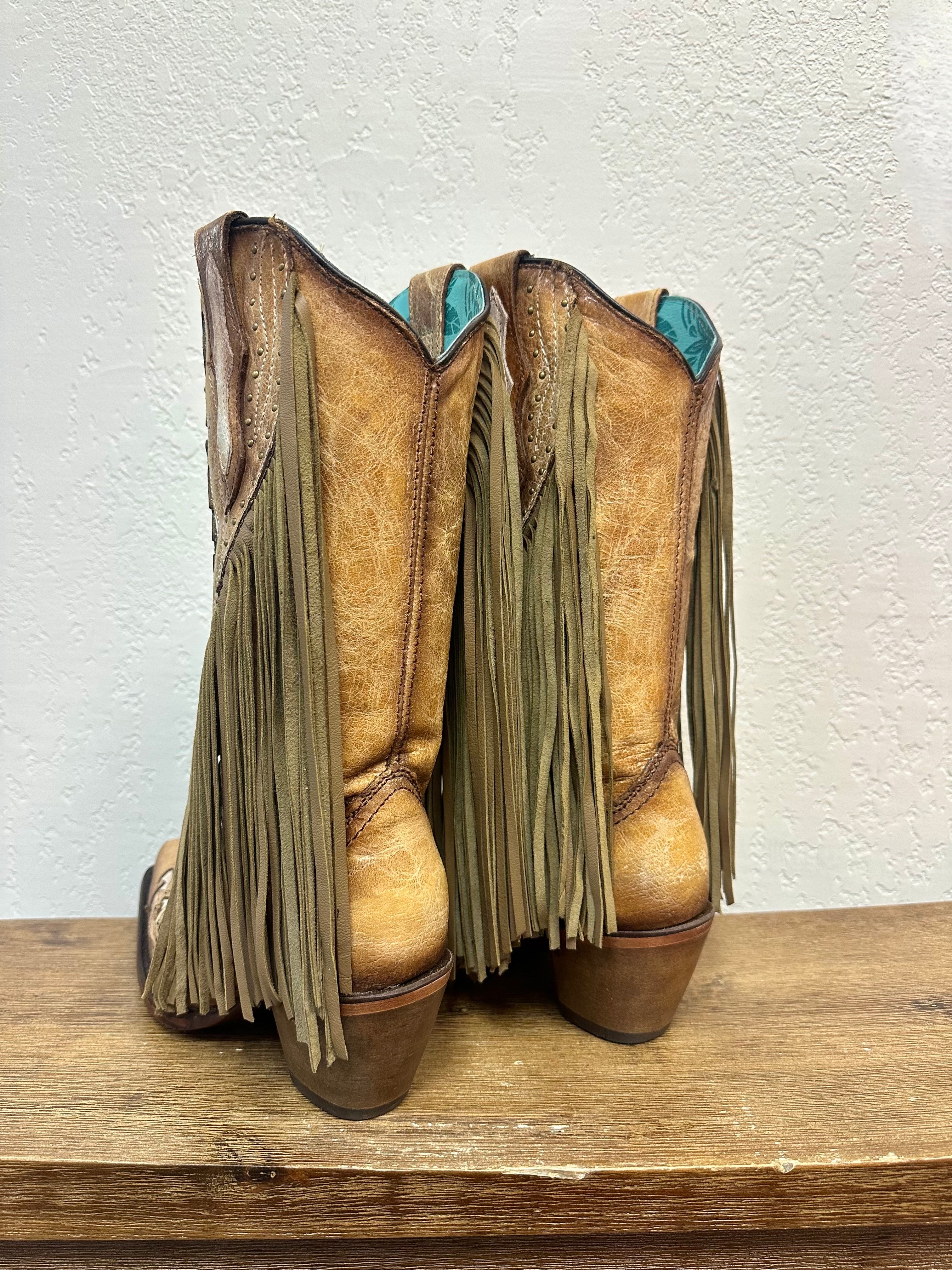 Corral Saddle Lamb Inlay Boots