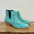 Turquoise Suede Booties