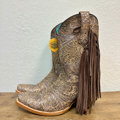 Corral Sand Stamped Floral Boots