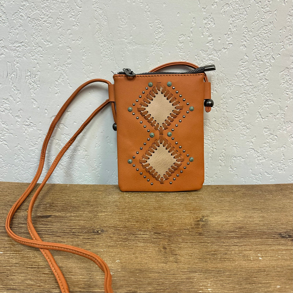 Montana West Orange Studded Crossbody