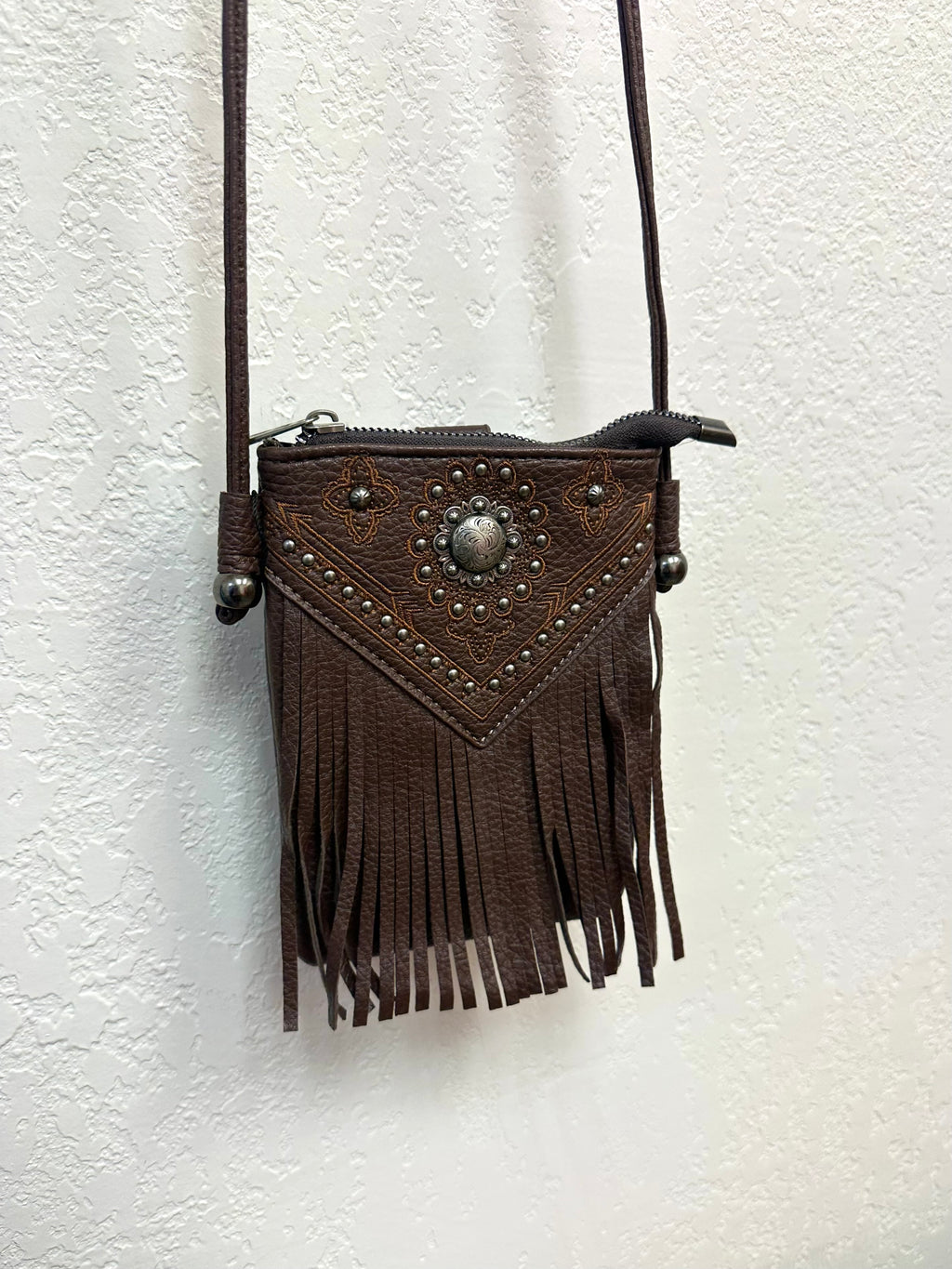 Montana West Brown Fringe Crossbody