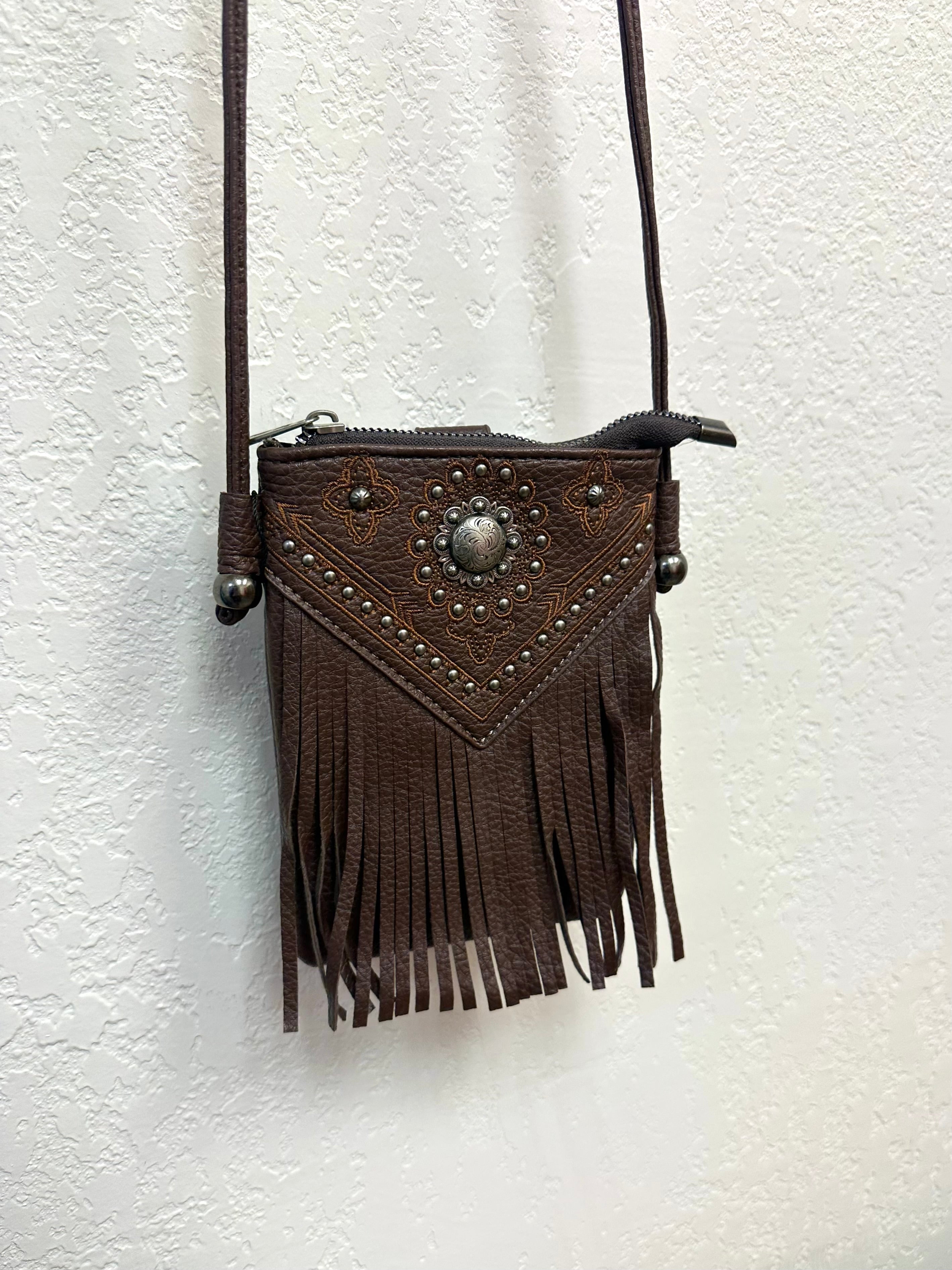 Montana West Brown Fringe Crossbody
