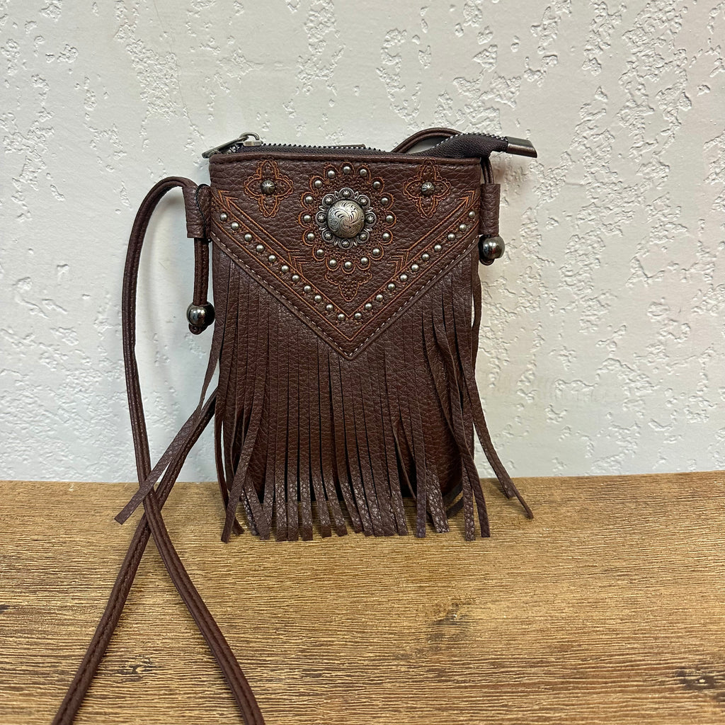 Montana West Brown Fringe Crossbody