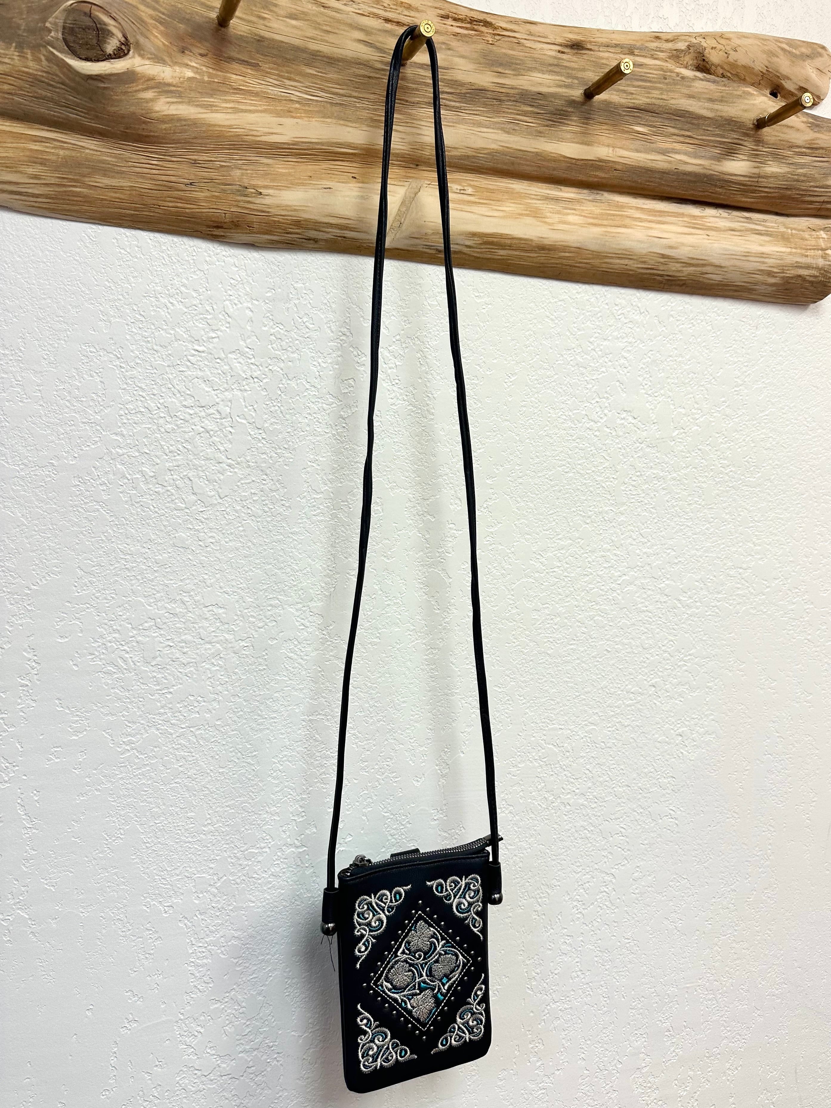 Montana West Black Embroidered Crossbody