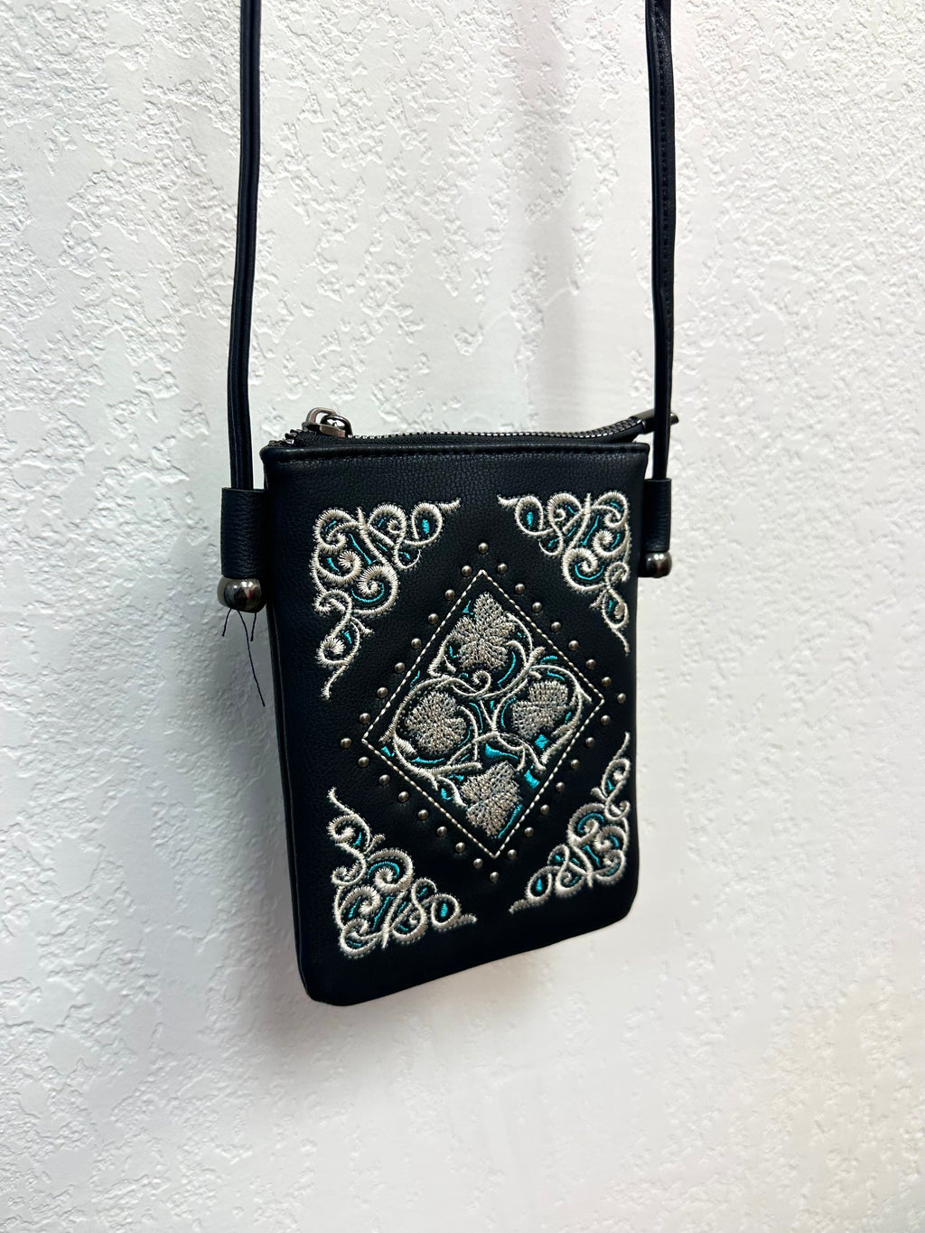 Montana West Black Embroidered Crossbody