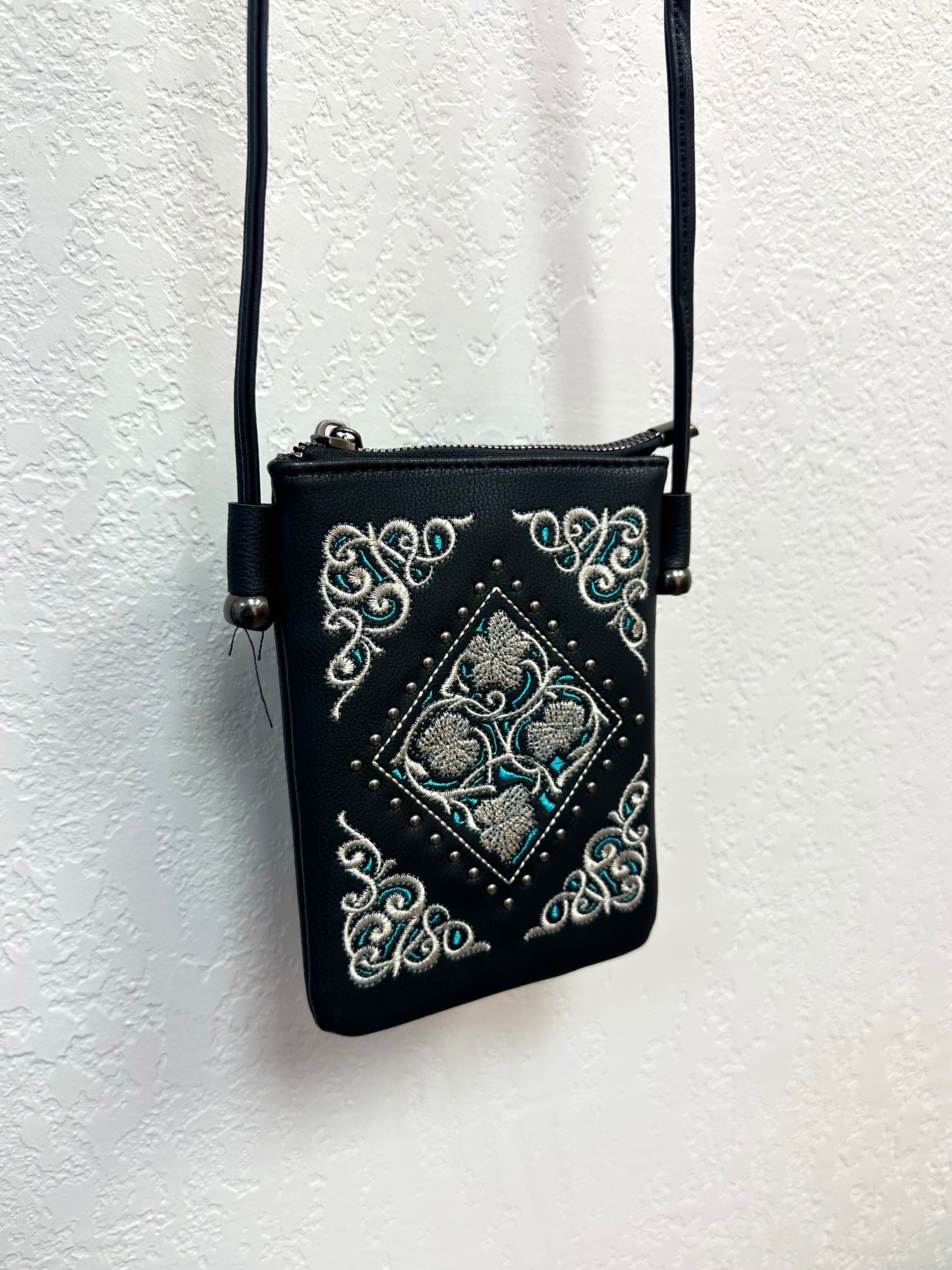 Montana West Black Embroidered Crossbody