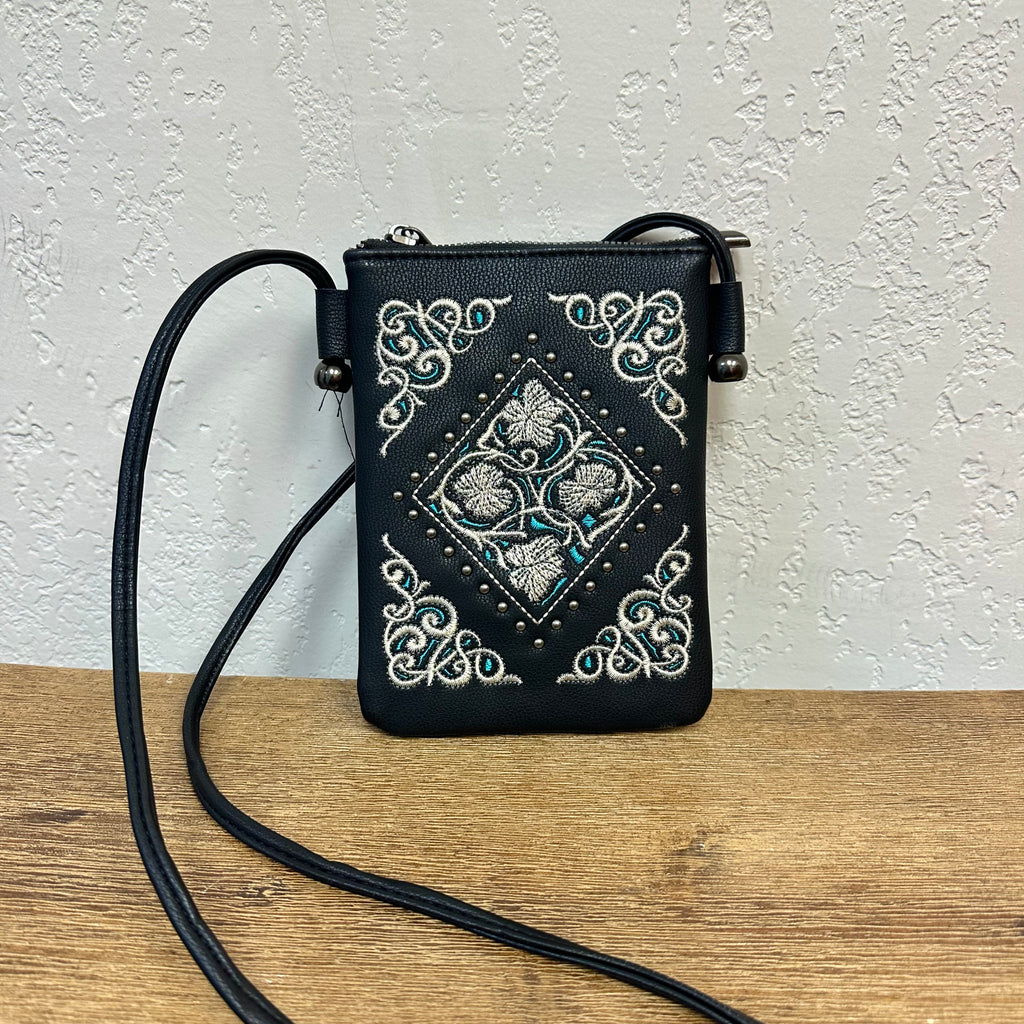 Montana West Black Embroidered Crossbody