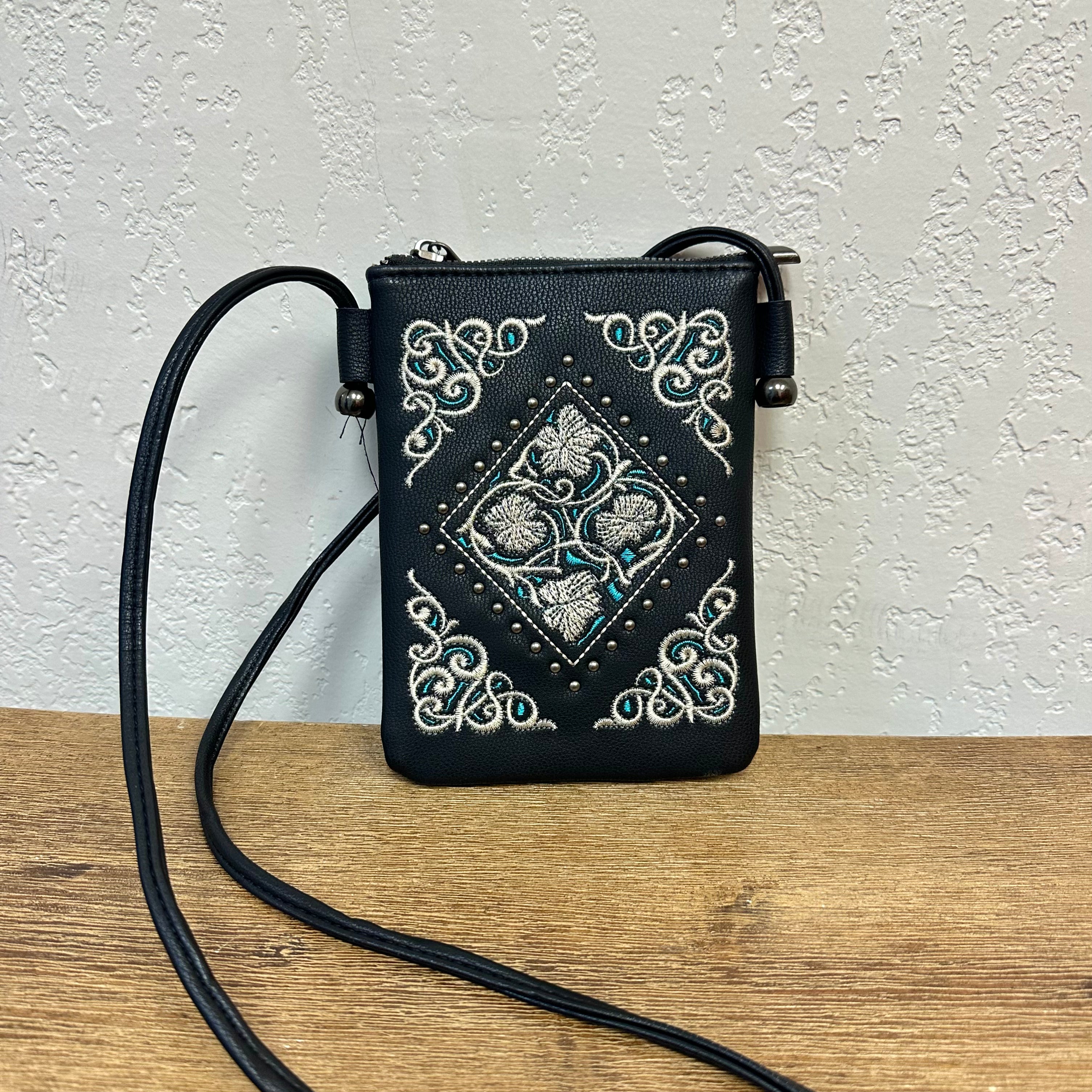 Montana West Black Embroidered Crossbody