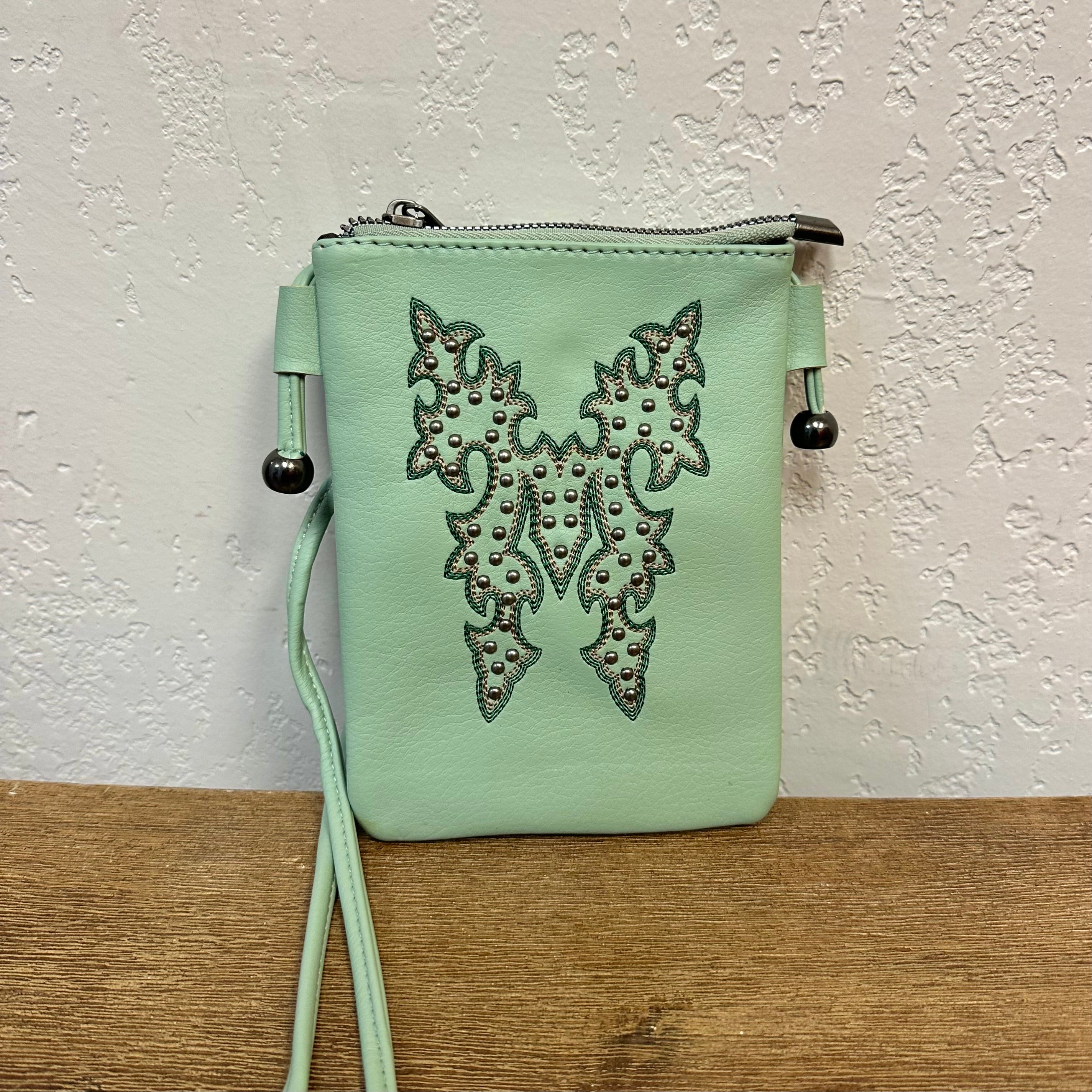 Montana West Mint Studded Crossbody