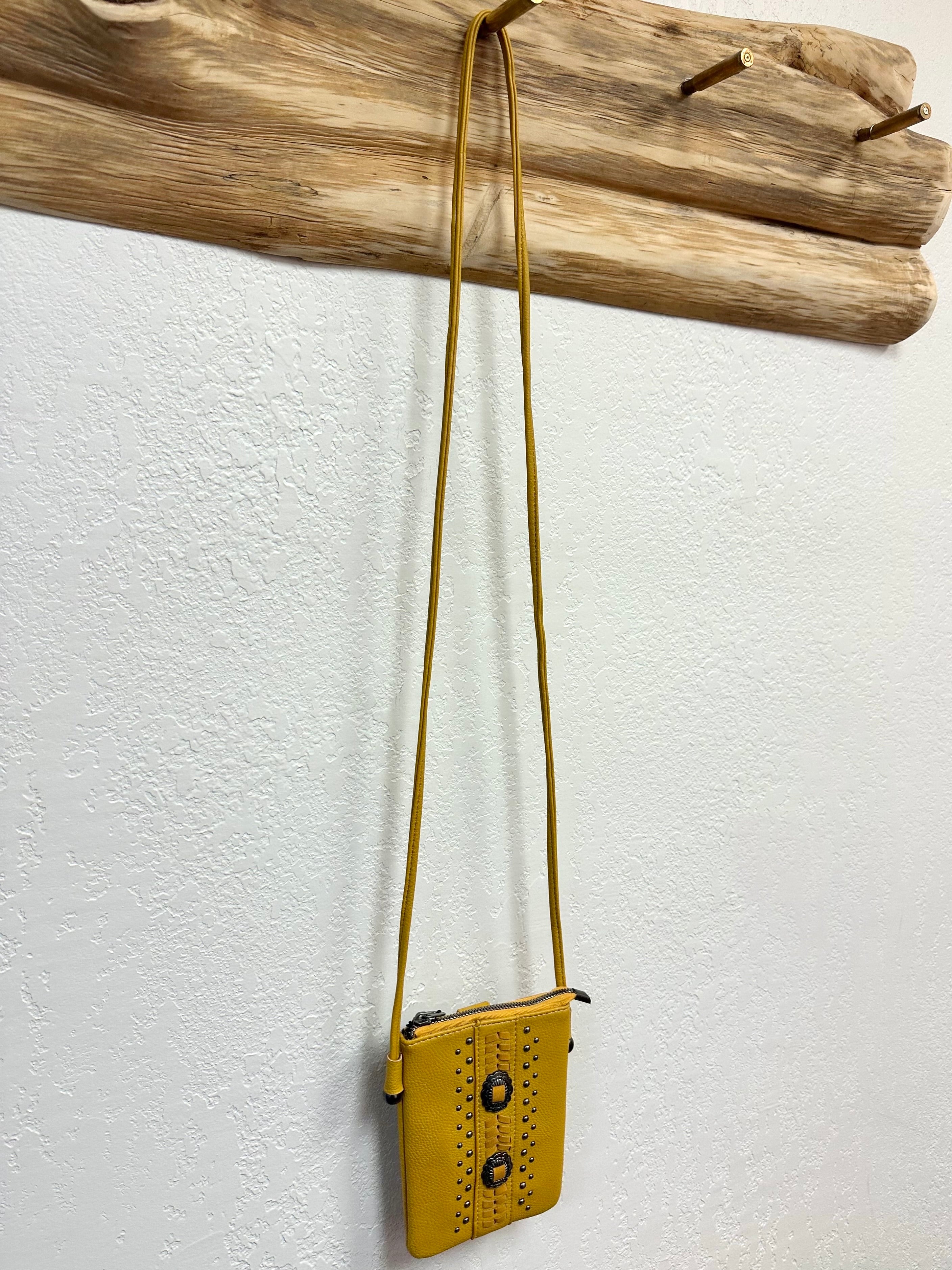 Montana West Yellow Studded Crossbody