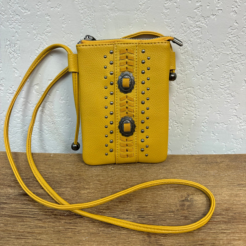 Montana West Yellow Studded Crossbody