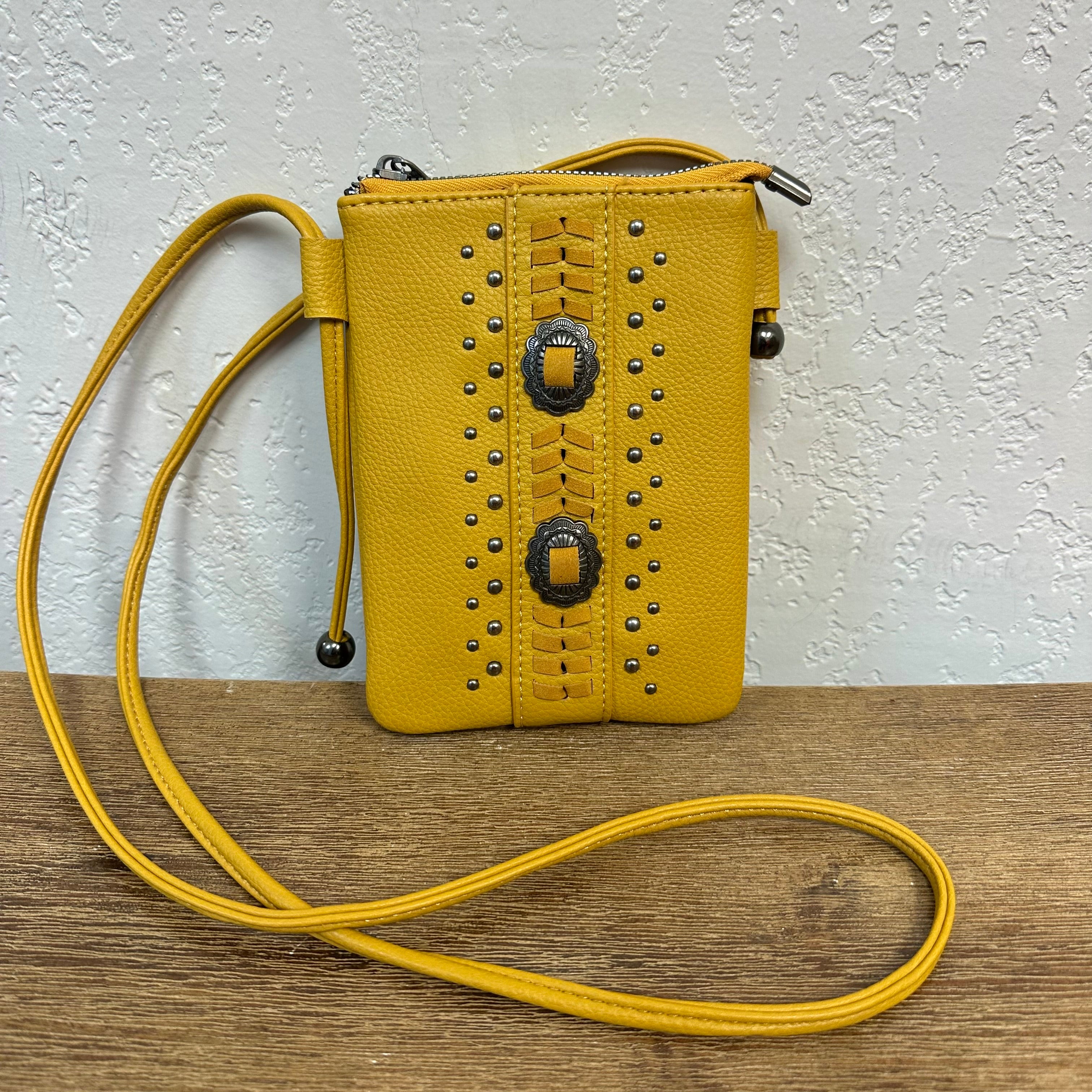 Montana West Yellow Studded Crossbody